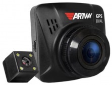 Видеорегистратор ARTWAY AV-398 GPS Dual Compact,  черный